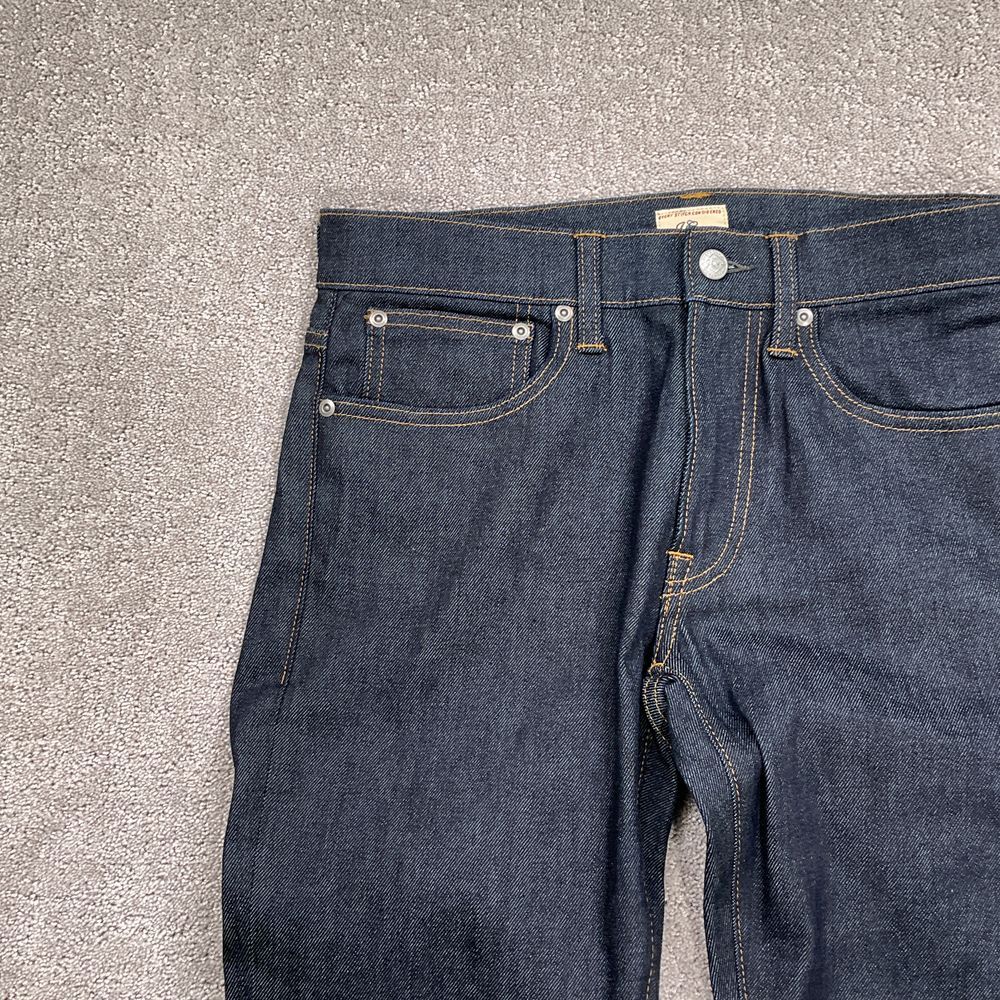 J Crew 250 Jeans Men 31W 32L Indigo Blue Kurabo Japanese Skinny Leg Denim - Picture 2 of 14